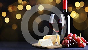 Symphony of pleasure: wine, cheese and grapes