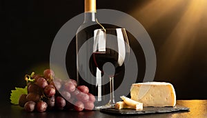 Symphony of pleasure: wine, cheese and grapes