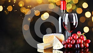 Symphony of pleasure: wine, cheese and grapes