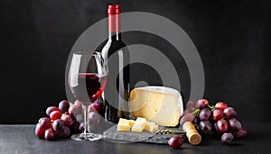 Symphony of pleasure: wine, cheese and grapes