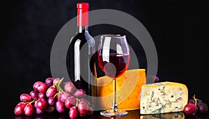 Symphony of pleasure: wine, cheese and grapes