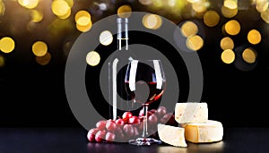 Symphony of pleasure: wine, cheese and grapes