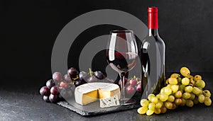 Symphony of pleasure: wine, cheese and grapes