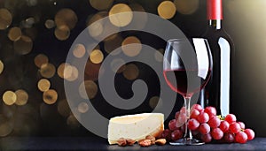 Symphony of pleasure: wine, cheese and grapes