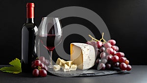 Symphony of pleasure: wine, cheese and grapes