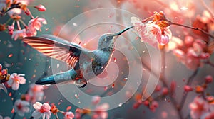 A Symphony of Wings and Blooms The Hummingbird\'s Serenade at Dawn