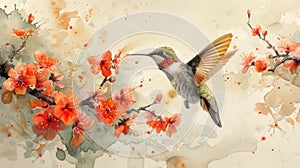 A Symphony of Wings and Blooms The Hummingbird\'s Serenade at Dawn