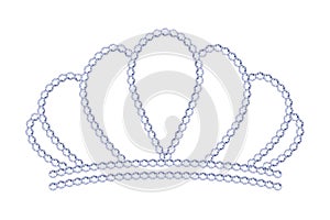 Symple style silver tiara with diamonds.