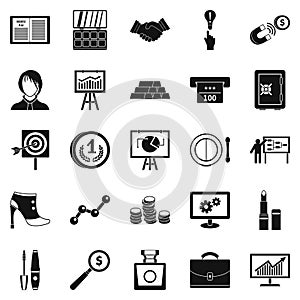 Symposium icons set, simple style