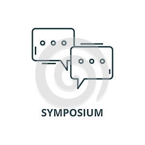 Symposium vector line icon, linear concept, outline sign, symbol