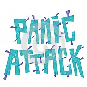Panic attack vector lettering on white background