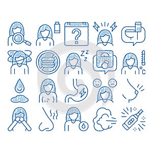 Symptomps Of Pregnancy Element Vector icon hand drawn illustration photo