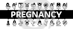 Symptomps Of Pregnancy Infographic Banner Vector photo