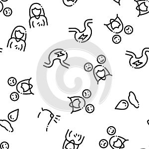 Symptomps Of Pregnancy Seamless Pattern Vector