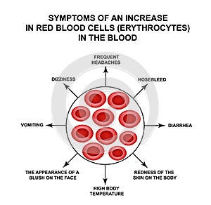 Symptoms of an increase in red blood cells in the blood. Cells erythrocytes. Hemoglobin. The structure of red blood