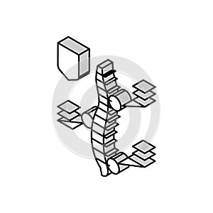 symptoms scoliosis isometric icon vector illustration