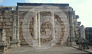 Synagogue in Capernaum on Sea of Galilee