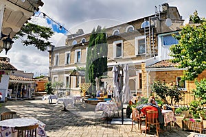 Synagogue courtyard in Evpatoria town