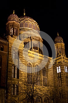 Synagogue at night