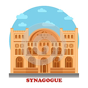 Synagogue or synagog architecture building