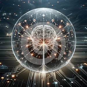 Synaptic Brain Network Sphere - Intersection of Mind and Digital Consciousness