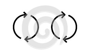 Sync arrow icon. Circular rotation symbol for refresh, reload, and update process. Repeat and synchronization sign