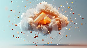 sync collapsing cloud upload icon