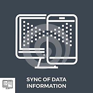 Sync of Data Infomation Line Icon