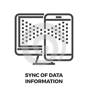 Sync of Data Infomation Line Icon