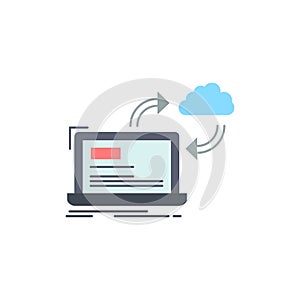 sync, processing, data, dashboard, arrows Flat Color Icon Vector