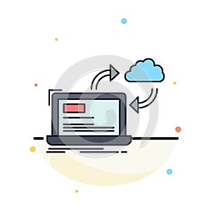 sync, processing, data, dashboard, arrows Flat Color Icon Vector