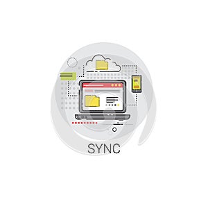 Sync Synchronize Internet Cloud Technology Icon photo