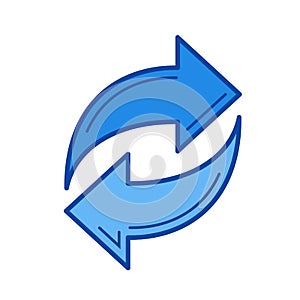 Synch data line icon.