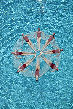 Synchronised Swimmers Forming A Circle