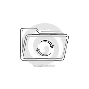 Synchronization Folder Icon Minimalist Design Document Management Process