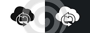 Synchronization Icon linear graphics set vector in black