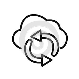 Synchronization Icon linear vector graphics sign