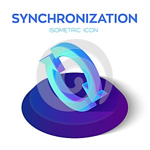 Synchronization Isometric Icon. 3D Isometric Sync Sign. Refresh Icon. Created For Mobile, Web, Decor, Print Products