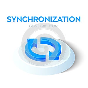 Synchronization Isometric Icon. 3D Isometric Sync Sign. Refresh Icon. Created For Mobile, Web, Decor, Print Products