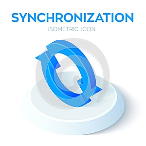 Synchronization Isometric Icon. 3D Isometric Sync Sign. Refresh Icon. Created For Mobile, Web, Decor, Print Products, Application