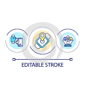 Synchronization of mobile devices loop concept icon