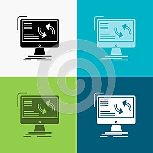 synchronization, sync, information, data, computer Icon Over Various Background. glyph style design, designed for web and app. Eps