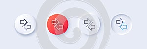 Synchronize arrows line icon. Arrowheads. Line icons. Vector