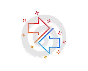 Synchronize arrows line icon. Arrowheads. Vector