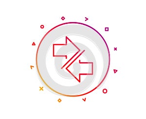 Synchronize arrows line icon. Arrowheads. Vector