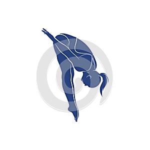 Synchronized Diving vector illustration design. Springboard Platform Diving Silhouette. Sport Athletes design template