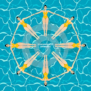 Synchronized swim. Vector