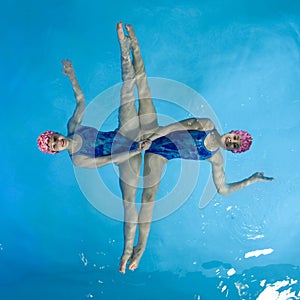 Synchronized swimmers photo