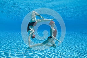 Synchronized Swimmers Performing Underwater