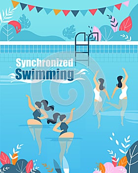 Synchronized Swimming Courses Vertical of a Banner